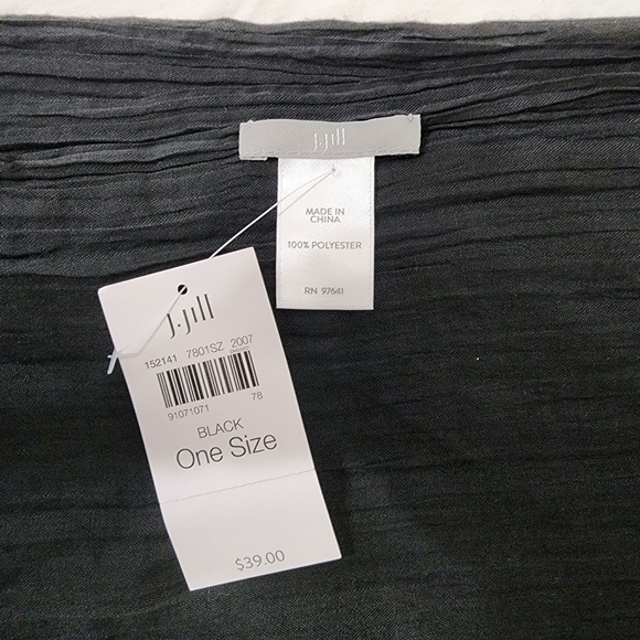 NWT J Jill Black Long Scarf - Picture 2 of 4